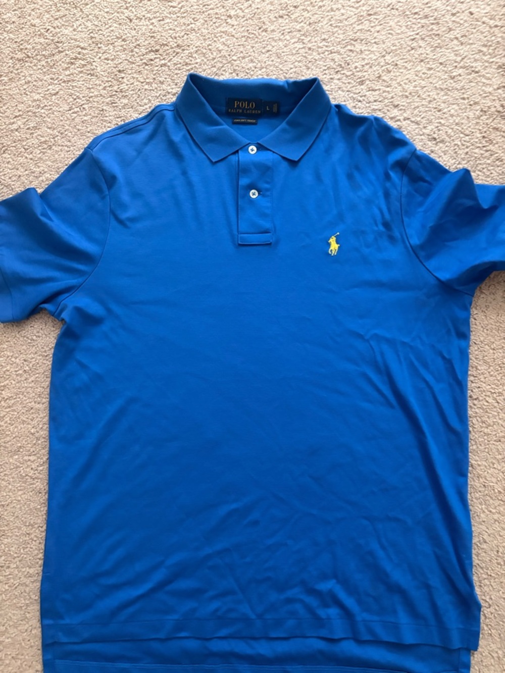 Ralph Lauren Men's Royal Blue Polo with Yellow Pony
